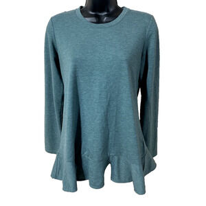 Logo Lounge Womens Sweater Size XS Long Sleeve Pullover Green Top Casual